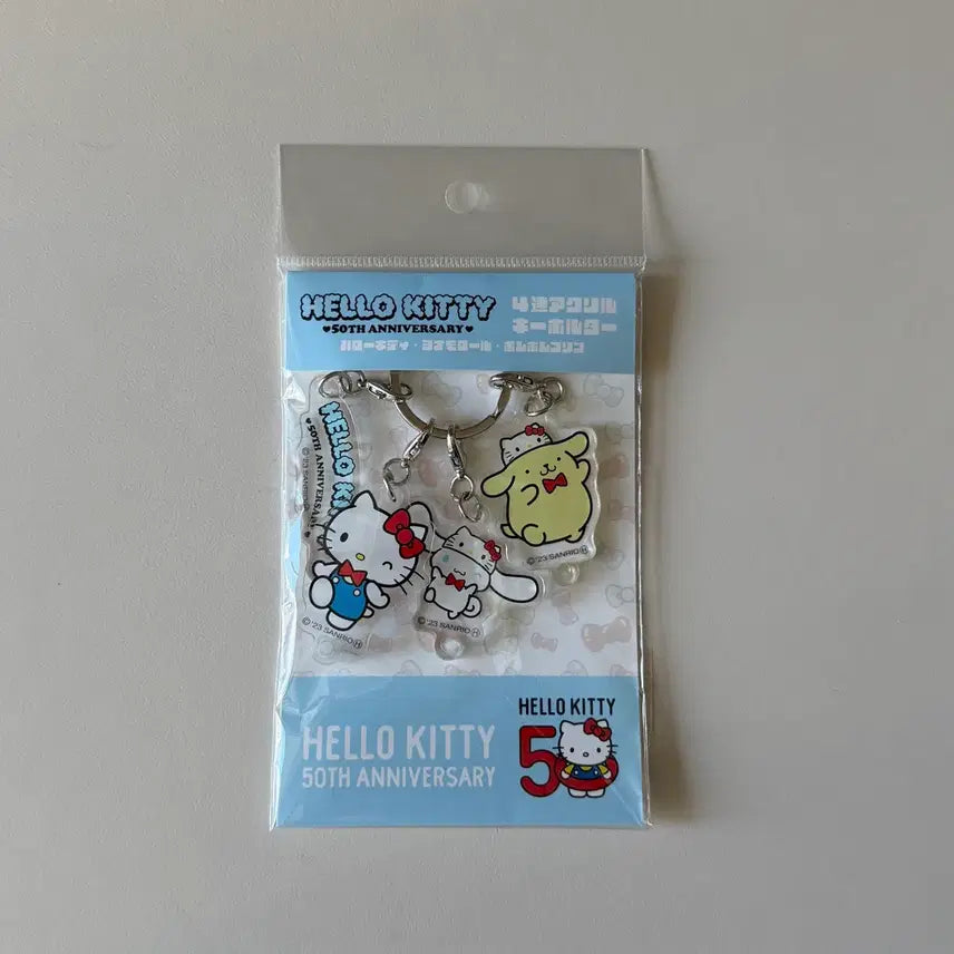 [BUNJANG] Hello Kitty 50th Anniversary Pom Pom Purin Cinnamon Roll Acrylic Keyring / 헬로키티 50주년 아크릴 키링(폼폼푸린 시나모롤)