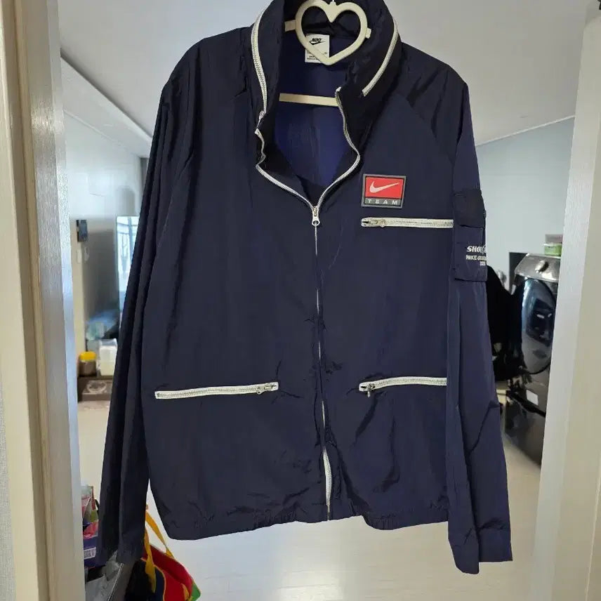 [BUNJANG] Nike Team Windbreaker Navy Jacket / 나이키 팀 바람막이 네이비