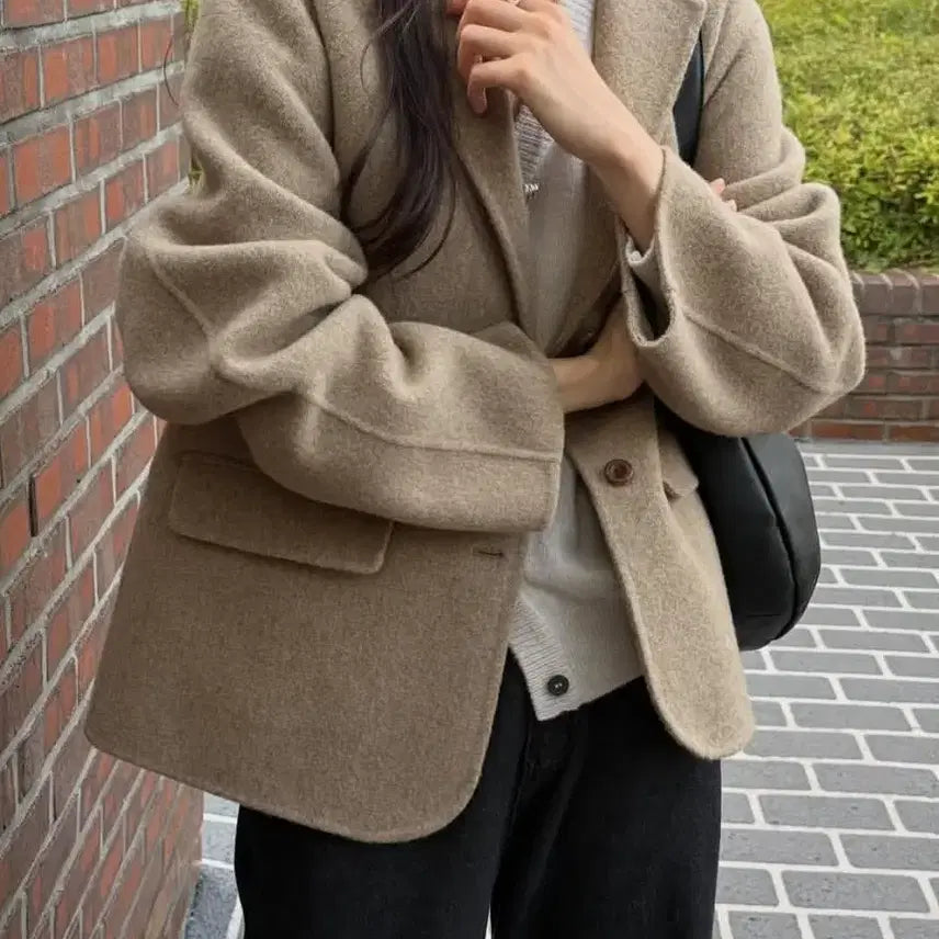 [BUNJANG] Amygrace Merino Wool Herringbone Handmade Jacket / [미착용/새상품]에이미그레이스 메리노울100% 헤링본 핸드메이드 자켓