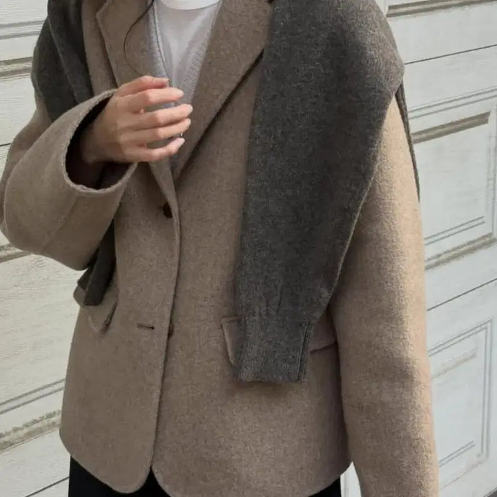 [BUNJANG] Amygrace Merino Wool Herringbone Handmade Jacket / [미착용/새상품]에이미그레이스 메리노울100% 헤링본 핸드메이드 자켓