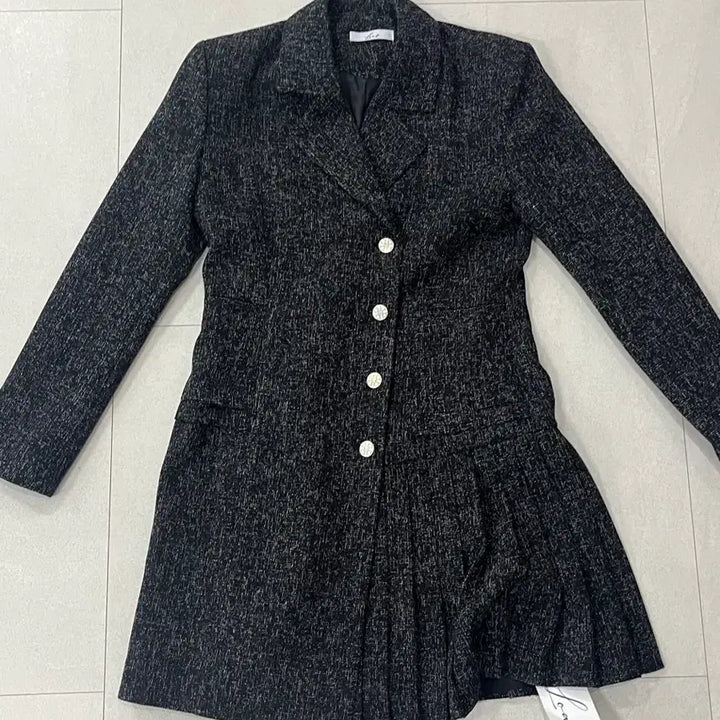 [BUNJANG] Roar Black Tweed Mini Dress / 로아르 블랙 트위드 원피스