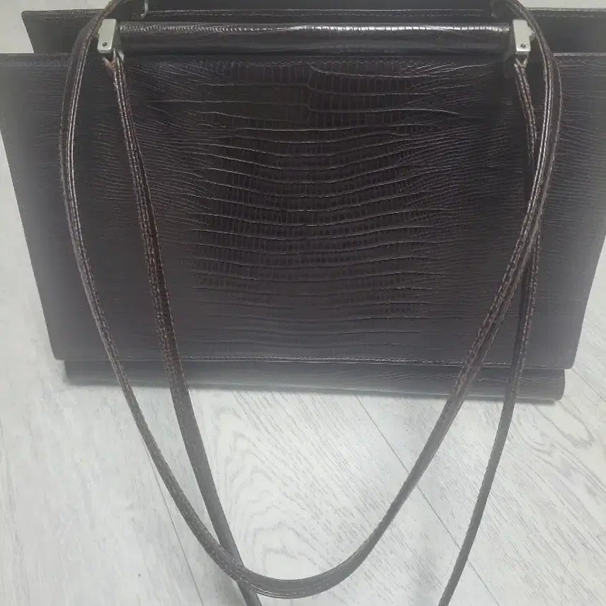 [BUNJANG] Versace Brown Crocodile Pattern Tote Shoulder Bag / 급처!베르사체 정품 브라운 토트.숄더백