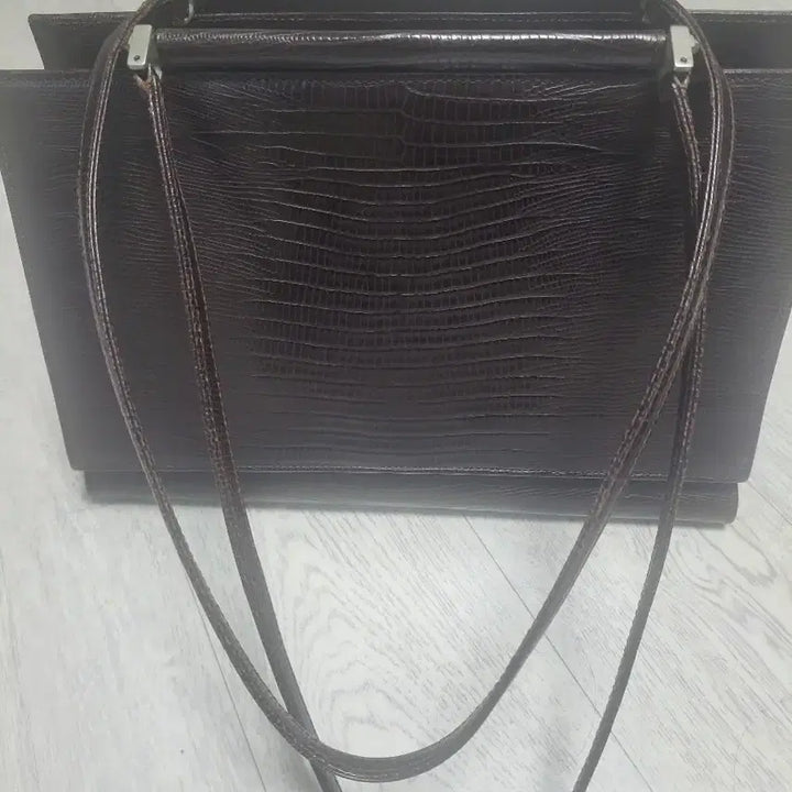 [BUNJANG] Versace Brown Crocodile Pattern Tote Shoulder Bag / 급처!베르사체 정품 브라운 토트.숄더백