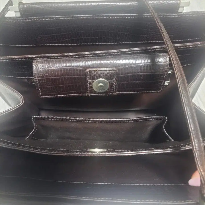 [BUNJANG] Versace Brown Crocodile Pattern Tote Shoulder Bag / 급처!베르사체 정품 브라운 토트.숄더백