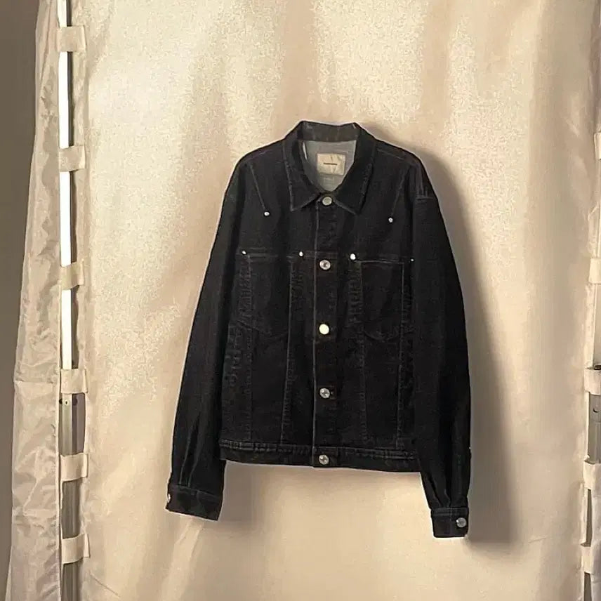 [BUNJANG] Surface Edition Black Velvet Denim Set / 서피스에디션 / 블랙 벨벳 데님 셋업 / M,L