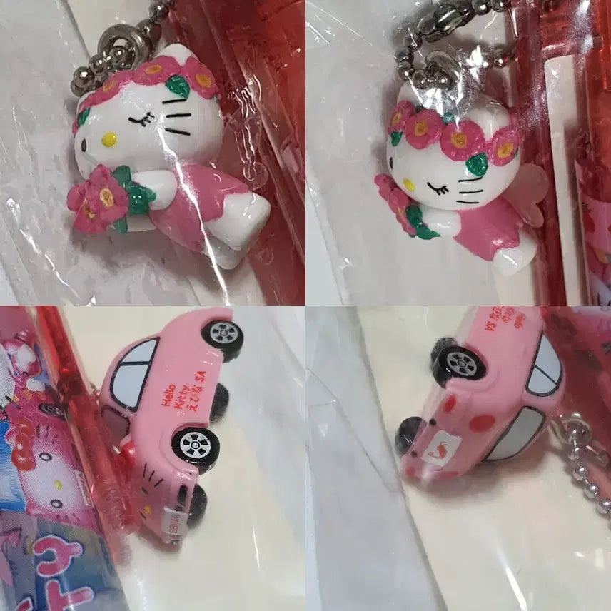 [BUNJANG] Vintage Kitty Stationery Bundle Set / 고전키티 요정 자동차 문어 앙버터 볼펜 샤프 스트랩 4개일괄/개별