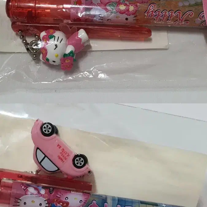 [BUNJANG] Vintage Kitty Stationery Bundle Set / 고전키티 요정 자동차 문어 앙버터 볼펜 샤프 스트랩 4개일괄/개별
