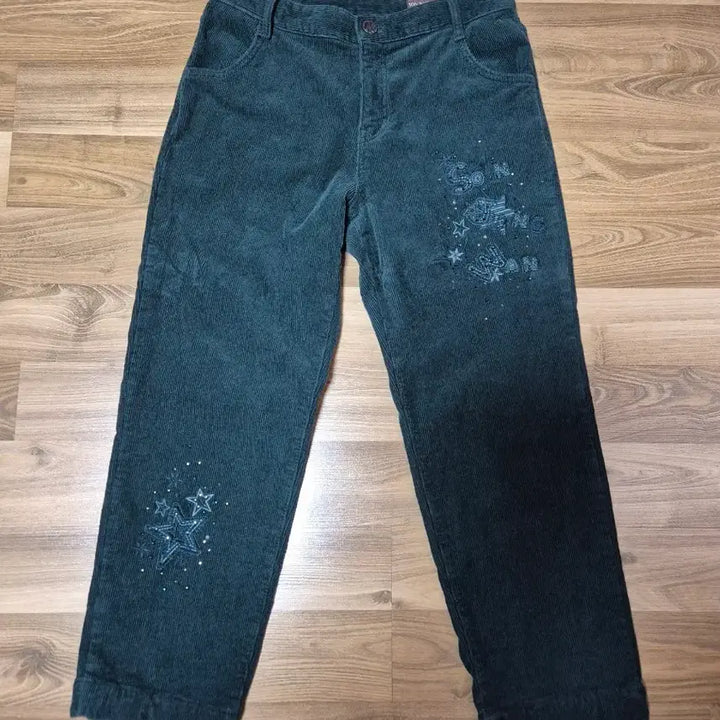 [BUNJANG] Son Jung Wan Embroidered Corduroy Pants / 손정완 디자이너 자수 큐빅 골덴 여성 팬츠