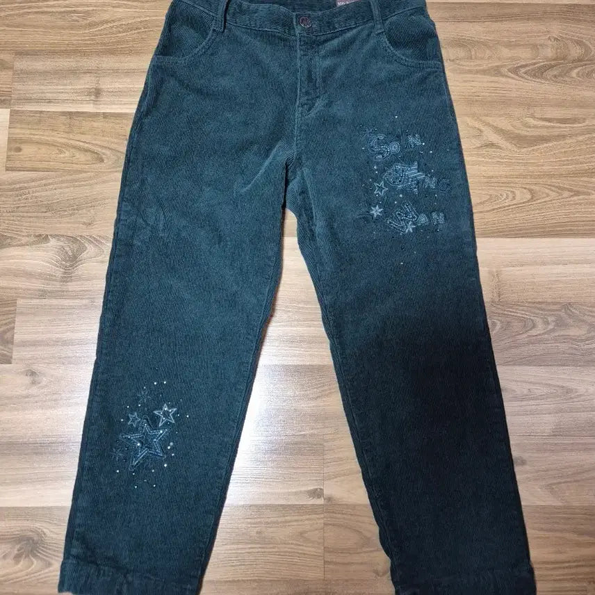 [BUNJANG] Son Jung Wan Embroidered Corduroy Pants / 손정완 디자이너 자수 큐빅 골덴 여성 팬츠