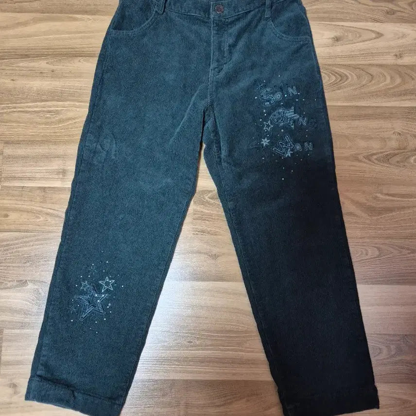 [BUNJANG] Son Jung Wan Embroidered Corduroy Pants / 손정완 디자이너 자수 큐빅 골덴 여성 팬츠