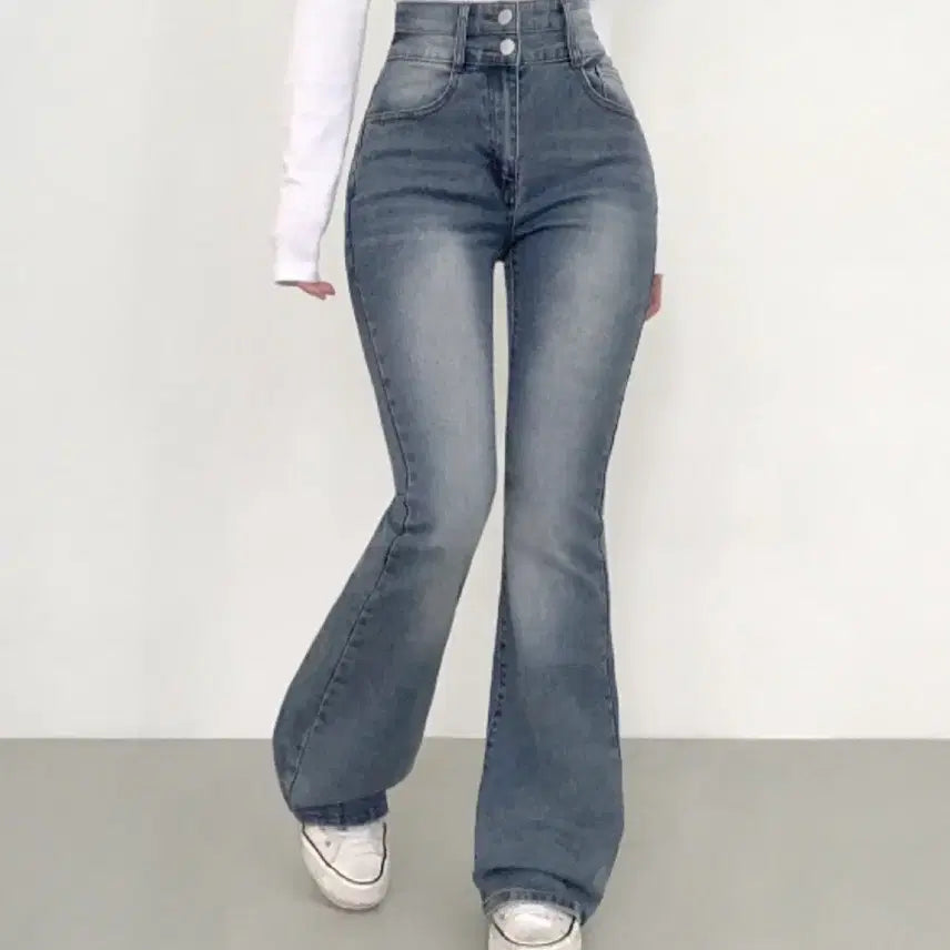 [BUNJANG] High-Waist Semi-Bootcut Pants / 하이웨스트 세미부츠컷 팬츠