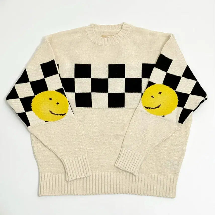 [BUNJANG] Kapital Smile Knit Checker Flag Sweater / 캐피탈 스마일 니트 MX Kountry checker flag