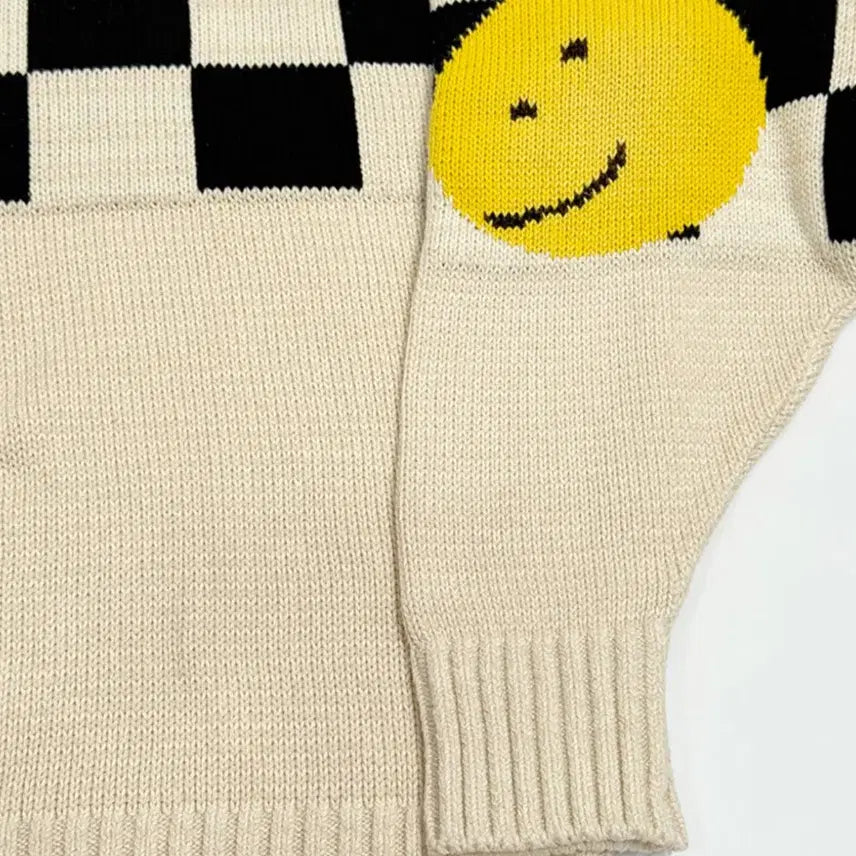 [BUNJANG] Kapital Smile Knit Checker Flag Sweater / 캐피탈 스마일 니트 MX Kountry checker flag