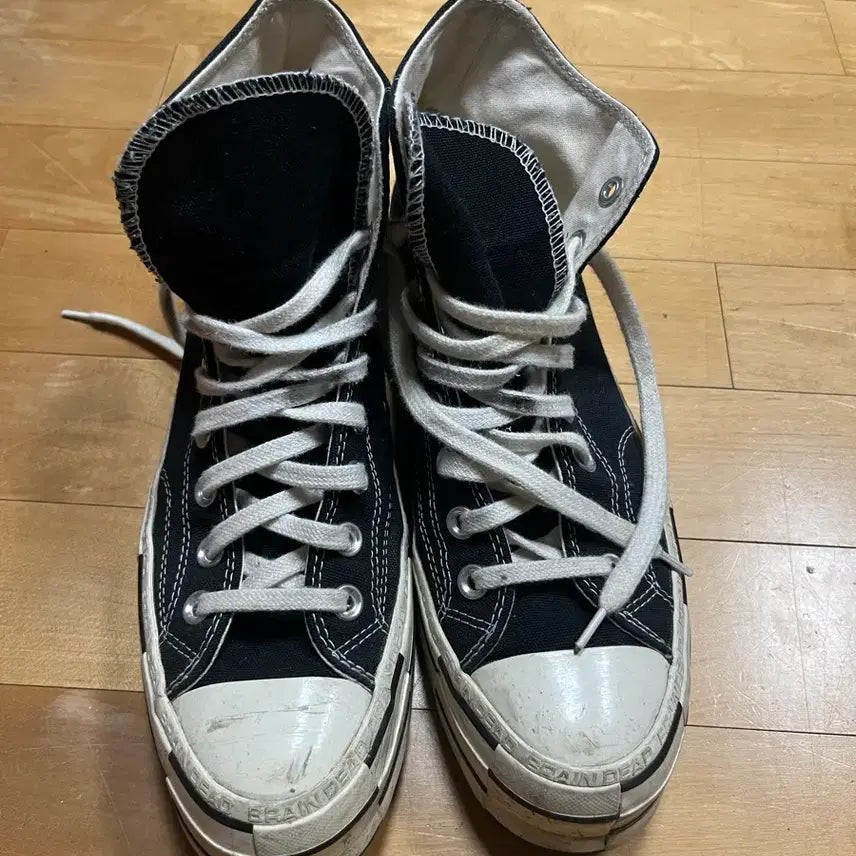 [BUNJANG] Brain Dead Converse Black High Sneakers / 브레인데드 컨버스 블랙 하이 스니커즈