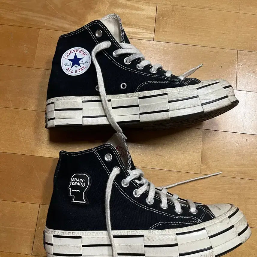 [BUNJANG] Brain Dead Converse Black High Sneakers / 브레인데드 컨버스 블랙 하이 스니커즈