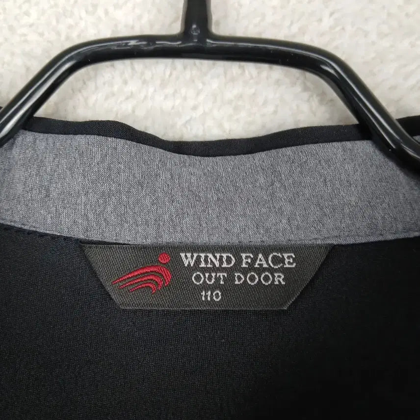 [BUNJANG] WIND FACE Black Zipper Neck Long Sleeve Shirt (110) / WIND FACE 남성  블랙 지퍼넥 긴팔티(110)