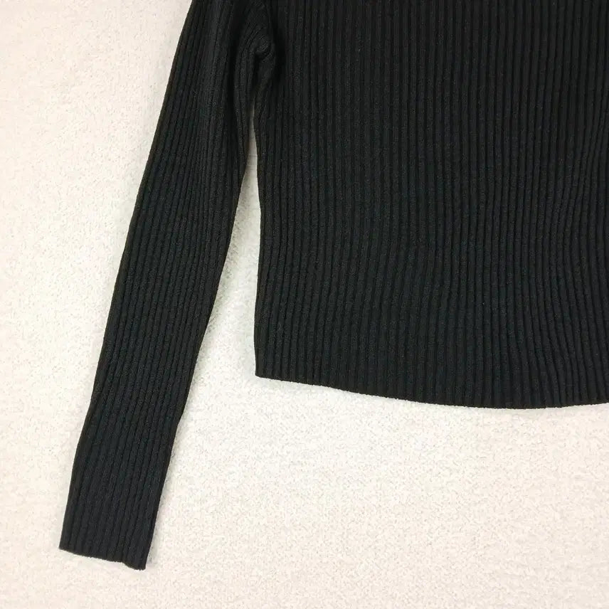 [BUNJANG] Black Ribbed Knit Top (F) / 여성 블랙 골지 숏 니트티(F)