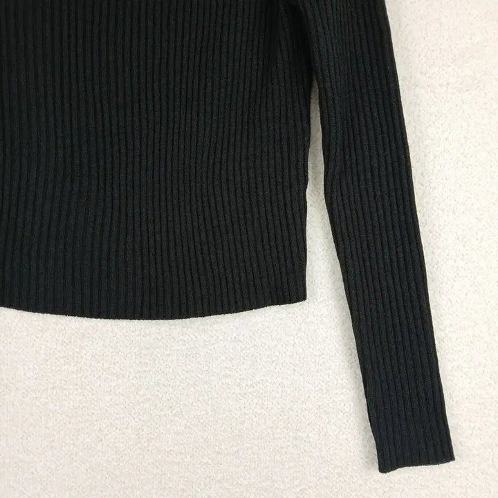 [BUNJANG] Black Ribbed Knit Top (F) / 여성 블랙 골지 숏 니트티(F)