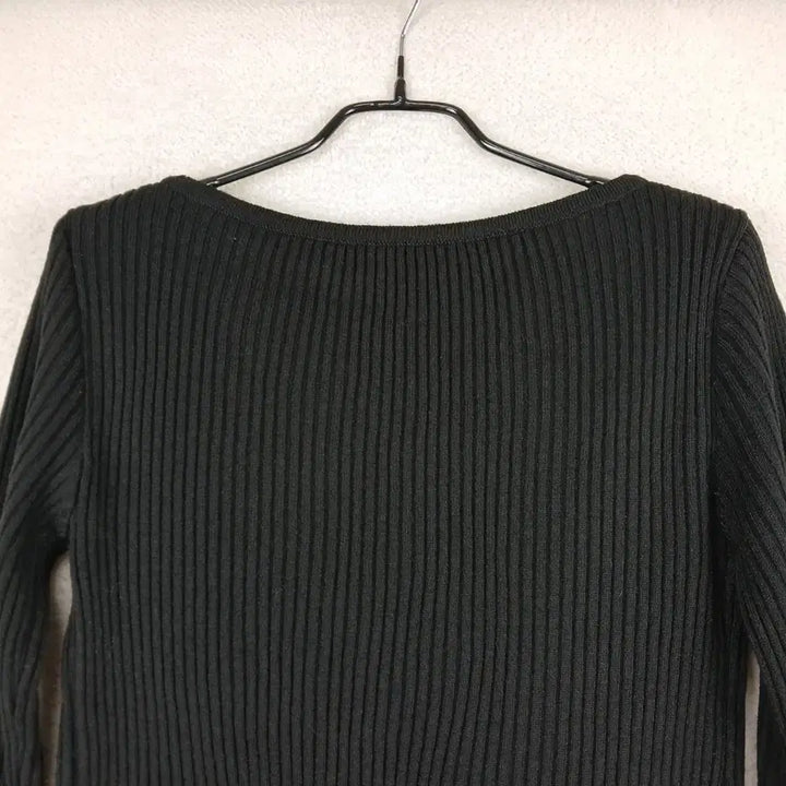 [BUNJANG] Black Ribbed Knit Top (F) / 여성 블랙 골지 숏 니트티(F)