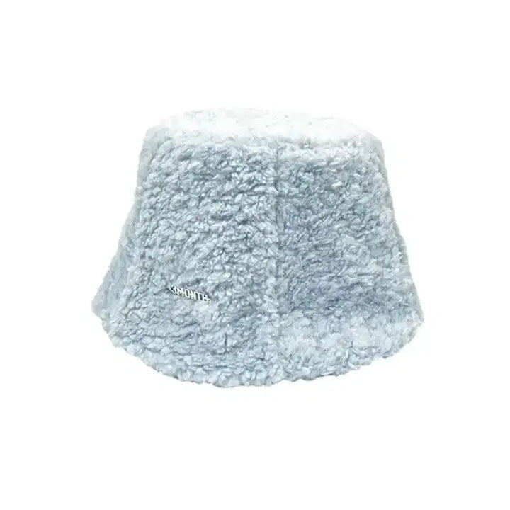 [BUNJANG] 13MONTHS Logo Faux Fur Bucket Hat / 써틴먼스 로고 퍼 버킷햇