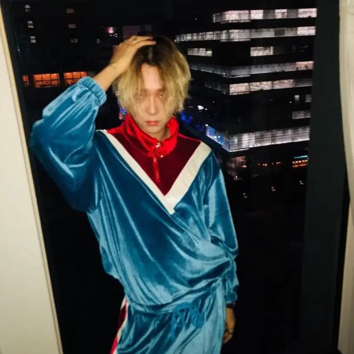 [BUNJANG] Clot Studio Velvet Training Set Sky Blue / 클럿스튜디오 벨벳 트레이닝 셋업 스카이블루