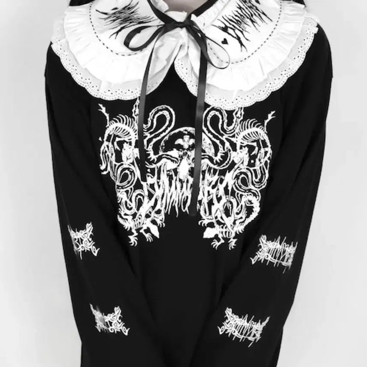 [BUNJANG] Dimmoire Frill Fake Collar / 딤모아르 Dimmoire 프릴 페이크 카라 양산형 지뢰계 고스로리