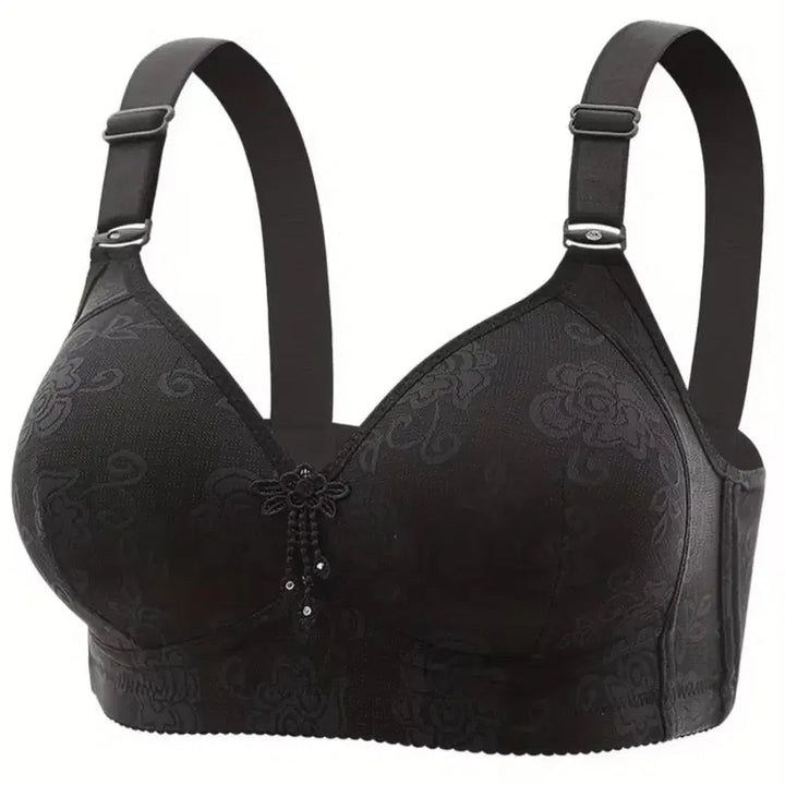 [BUNJANG] Flower Big Bra (No Wire) - Black / 새상품 플라워 빅브라 (노와이어)