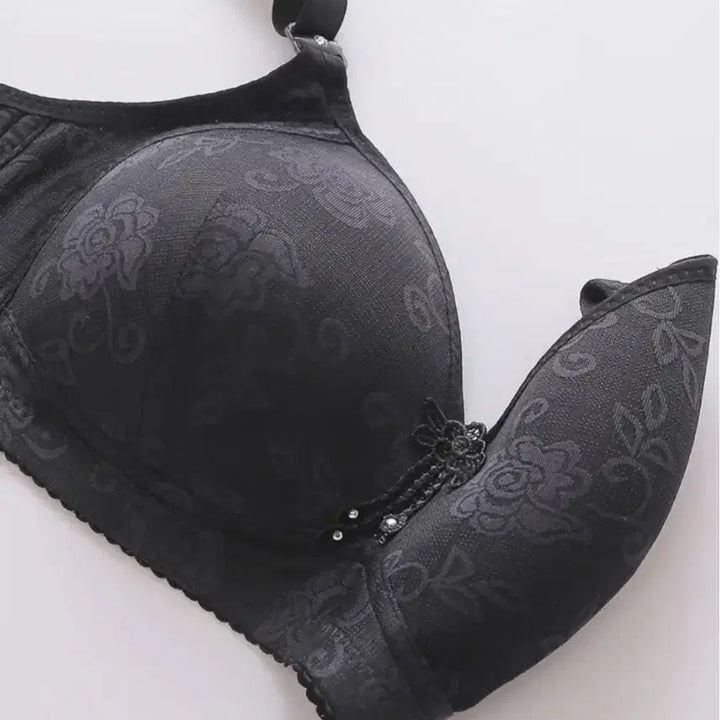 [BUNJANG] Flower Big Bra (No Wire) - Black / 새상품 플라워 빅브라 (노와이어)