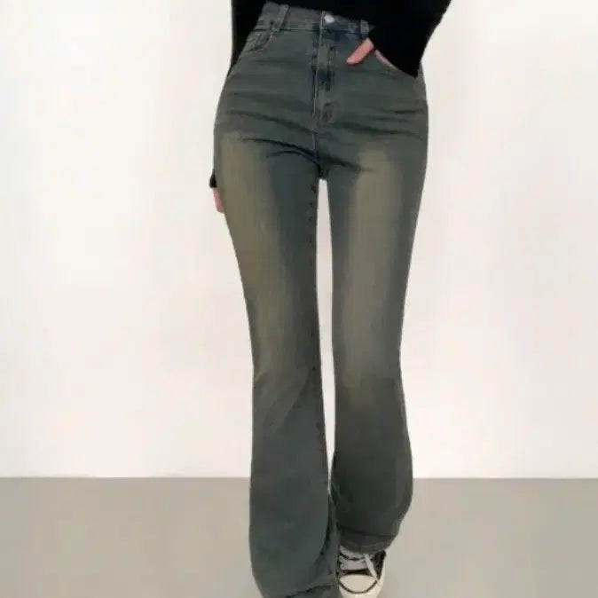 [BUNJANG] Vintage Wash Bootcut Denim Pants / D4 빈티지 워싱 부츠컷 데님 팬츠