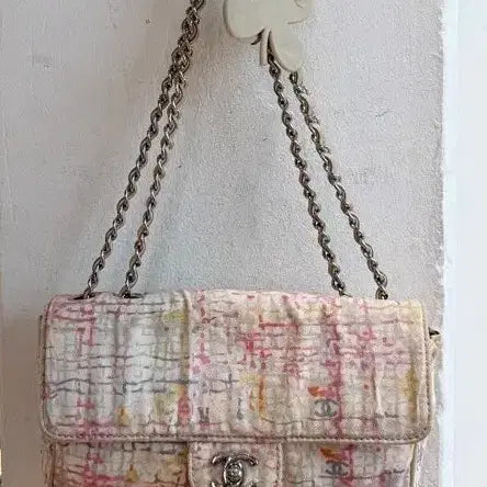 [BUNJANG] Chanel Tweed Flap Bag + Clover Charm / 샤넬 트위드 플랩백 + 클로버 참 장식