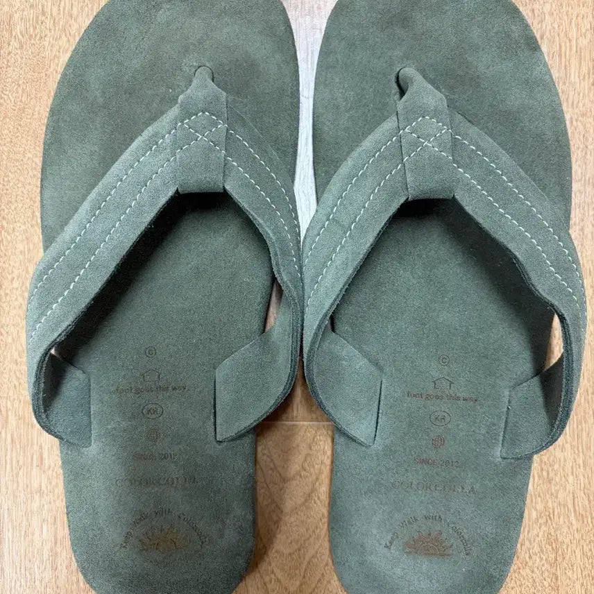 [BUNJANG] Colorcola Suede Flip Flops (Khaki) - 260mm / 컬러콜라 스웨이드 플립플랍 260 새제품 판매합니다.