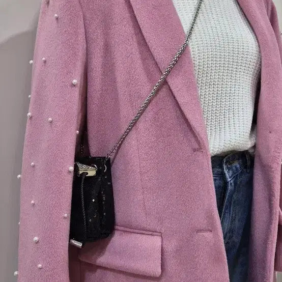 [BUNJANG] Pearl Accent Pink Wool Jacket 40 Percent Off / [매장정리] 진주 포인트 핑크 울자켓 40%할인
