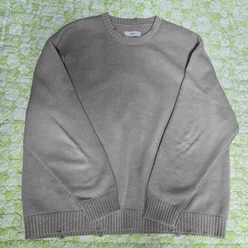 [BUNJANG] OurSelves Washed Cotton Damage Knit Vintage Mocha 3 / 아워셀브스 워시드 코튼 데미지 니트 빈티지 모카 3사이즈 판매합니다.