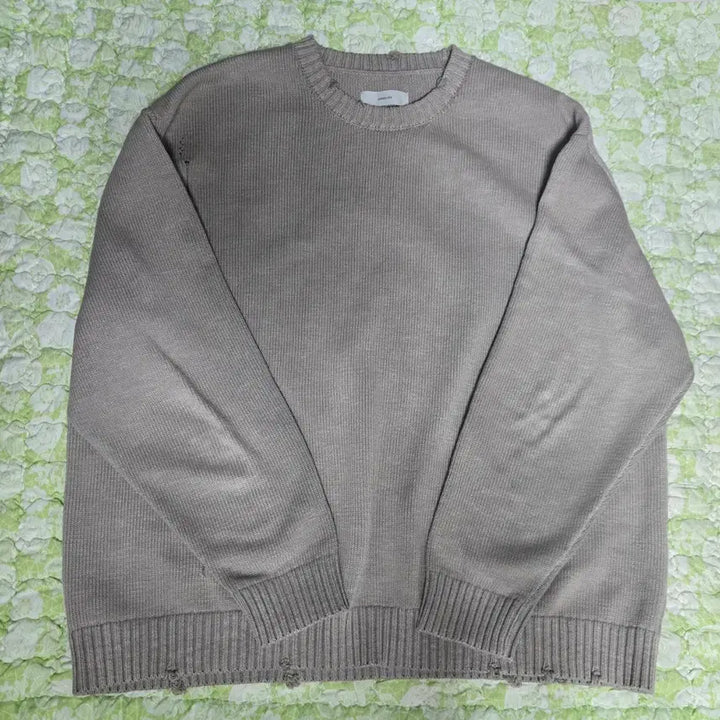 [BUNJANG] OurSelves Washed Cotton Damage Knit Vintage Mocha 3 / 아워셀브스 워시드 코튼 데미지 니트 빈티지 모카 3사이즈 판매합니다.