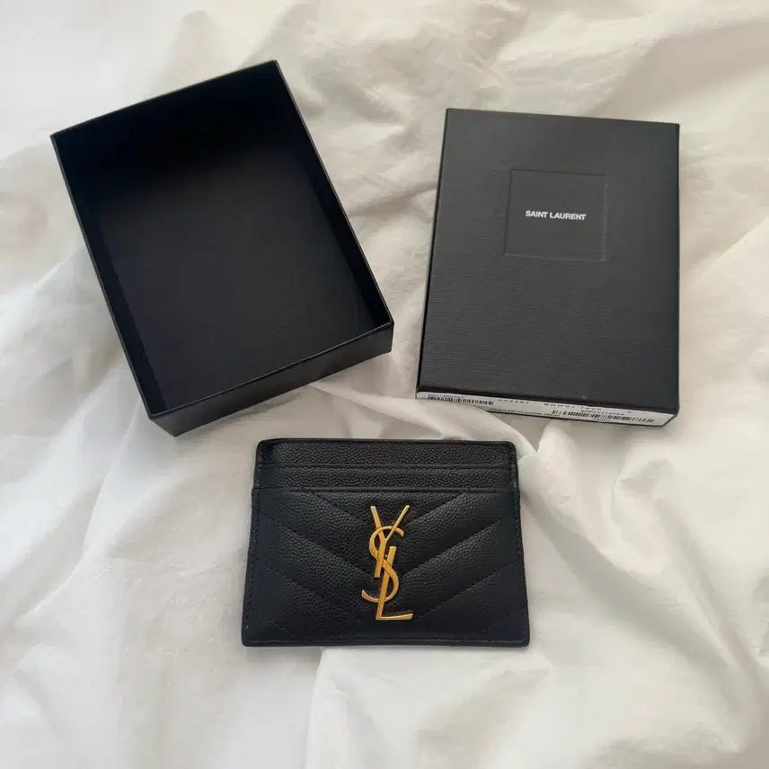 [BUNJANG] Saint Laurent Matelasse Card Wallet / [정품] 생로랑 마틀라쎄 카드지갑 금장