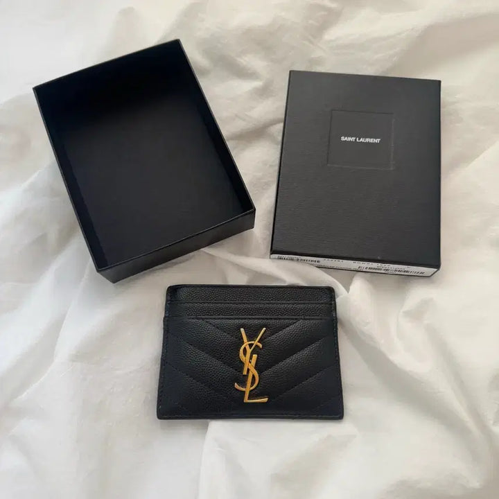 [BUNJANG] Saint Laurent Matelasse Card Wallet / [정품] 생로랑 마틀라쎄 카드지갑 금장