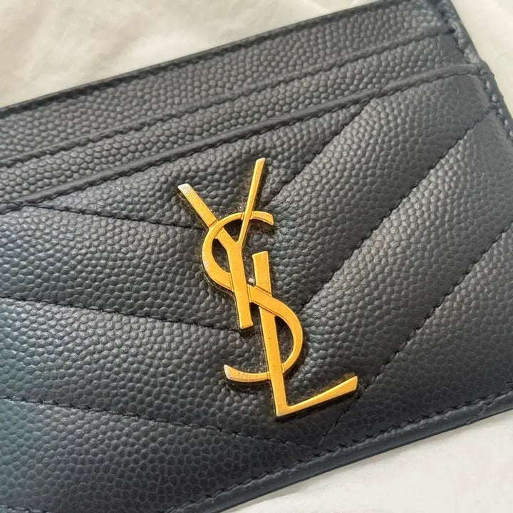 [BUNJANG] Saint Laurent Matelasse Card Wallet / [정품] 생로랑 마틀라쎄 카드지갑 금장
