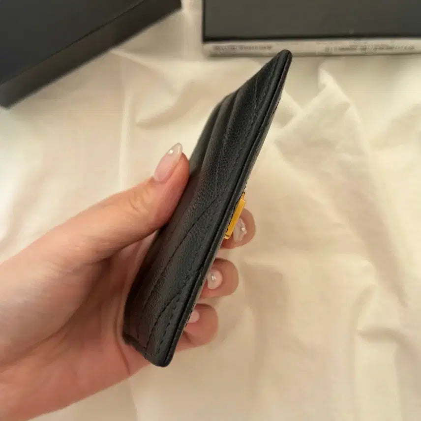 [BUNJANG] Saint Laurent Matelasse Card Wallet / [정품] 생로랑 마틀라쎄 카드지갑 금장