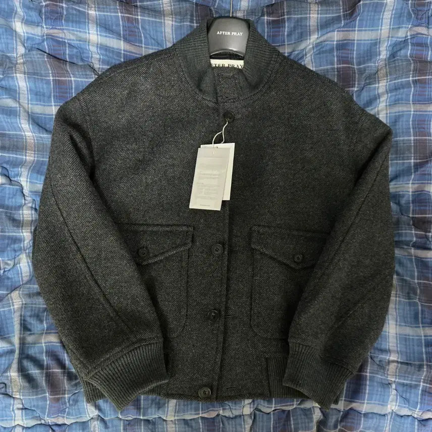 [BUNJANG] Afterpray A-1 Blouson Charcoal L / 애프터프레이 A-1 울 블루종 차콜 L 판매합니다.