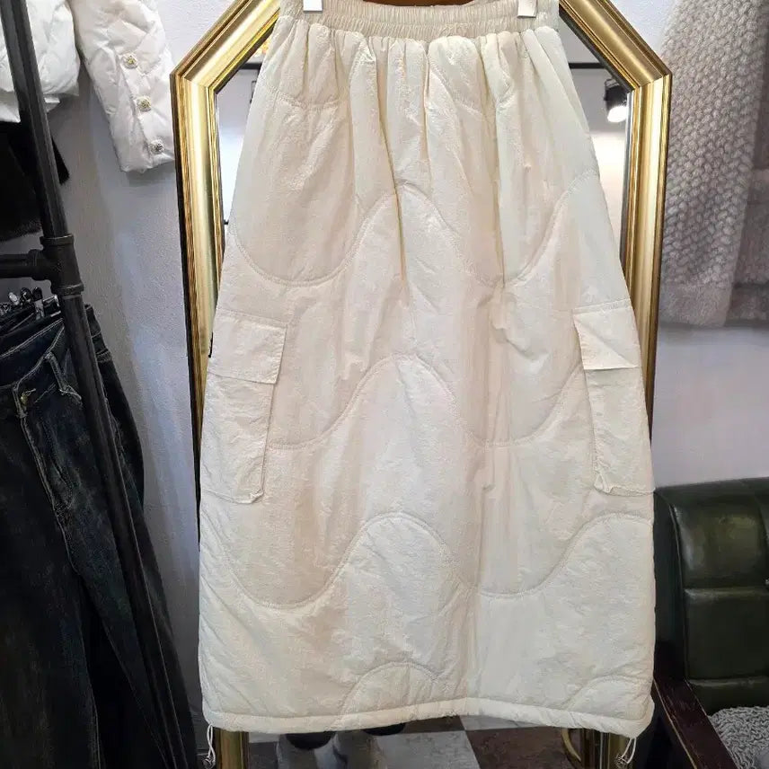 [BUNJANG] Italian Wave Quilted Long Skirt / 세일 이태리제품 물결 퀄팅 누빔롱스커트