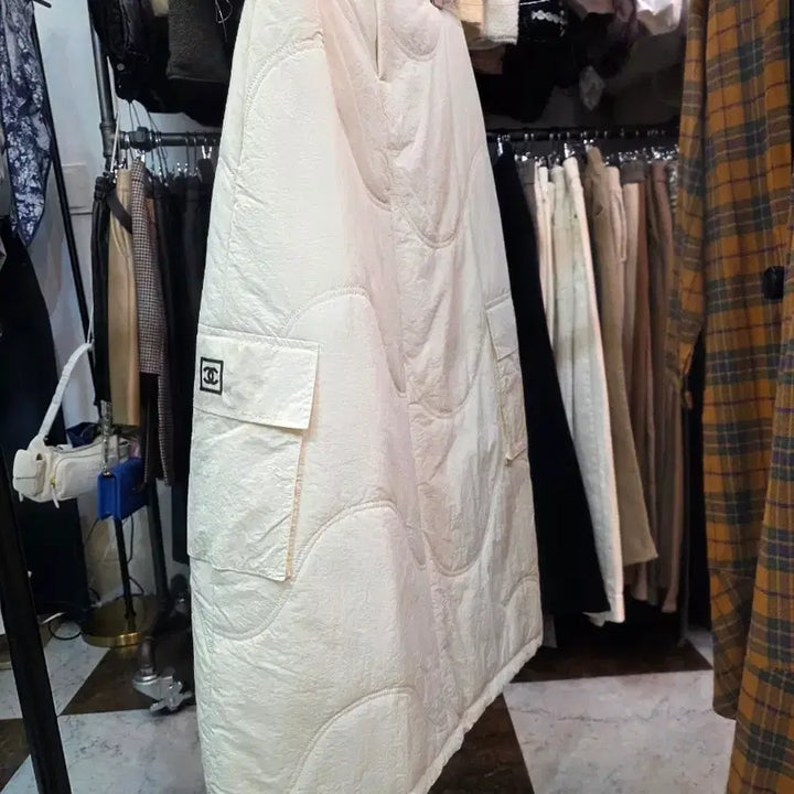 [BUNJANG] Italian Wave Quilted Long Skirt / 세일 이태리제품 물결 퀄팅 누빔롱스커트