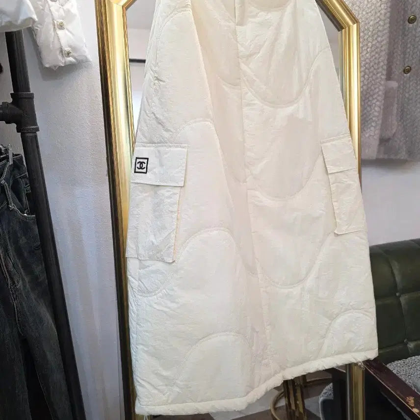 [BUNJANG] Italian Wave Quilted Long Skirt / 세일 이태리제품 물결 퀄팅 누빔롱스커트