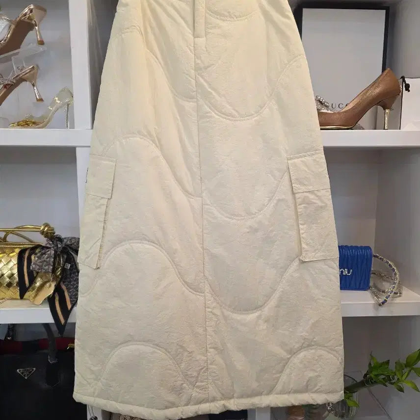 [BUNJANG] Italian Wave Quilted Long Skirt / 세일 이태리제품 물결 퀄팅 누빔롱스커트