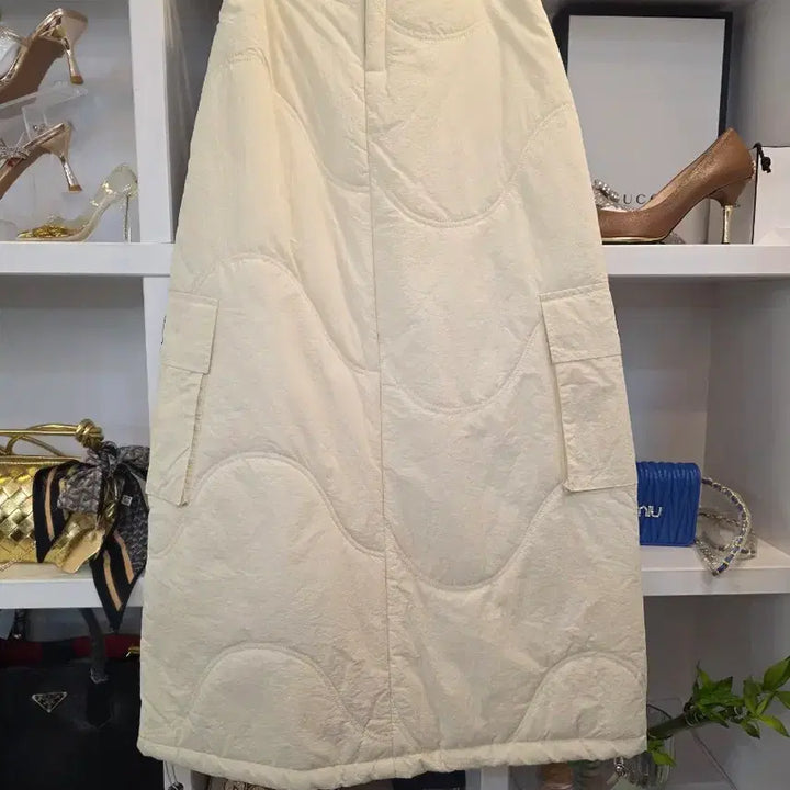 [BUNJANG] Italian Wave Quilted Long Skirt / 세일 이태리제품 물결 퀄팅 누빔롱스커트