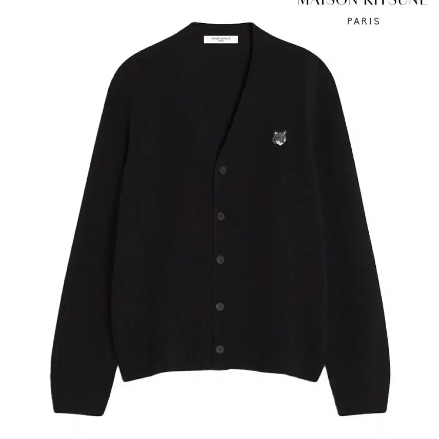 [BUNJANG] Maison Kitsune Gray Fox Patch Cardigan / 메종키츠네 그레이 폭스 패치 가디건 블랙/네이비