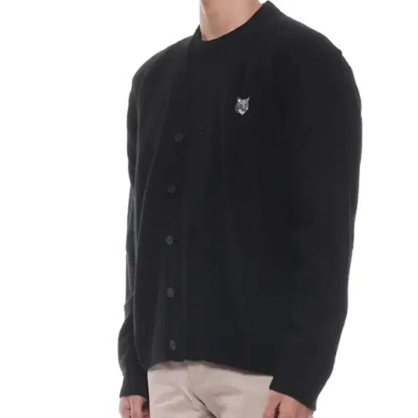 [BUNJANG] Maison Kitsune Gray Fox Patch Cardigan / 메종키츠네 그레이 폭스 패치 가디건 블랙/네이비