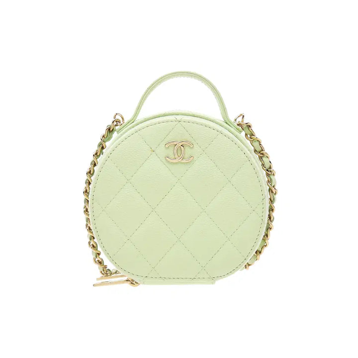 [BUNJANG] Chanel Top Handle Round Chain Shoulder Bag Caviar Leather / 샤넬 AP2502 탑핸들 동그리 체인 숄더백 캐비어 -31번대