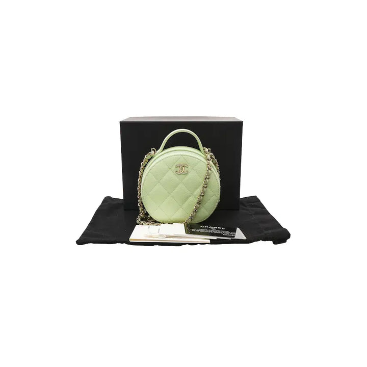 [BUNJANG] Chanel Top Handle Round Chain Shoulder Bag Caviar Leather / 샤넬 AP2502 탑핸들 동그리 체인 숄더백 캐비어 -31번대