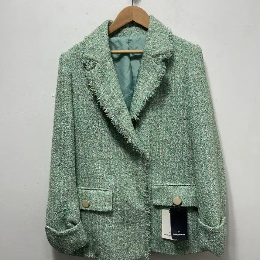 [BUNJANG] Daniel Hechter Tweed Jacket Mint 66 New / 다니엘헤쳐 트위드 자켓 민트색 66 새상품