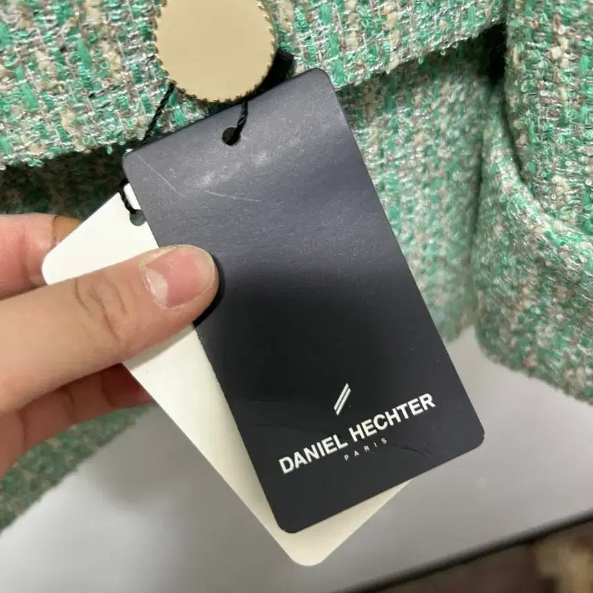 [BUNJANG] Daniel Hechter Tweed Jacket Mint 66 New / 다니엘헤쳐 트위드 자켓 민트색 66 새상품
